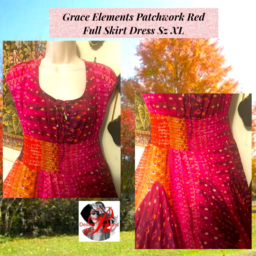 Grace Elements Southern Bell Patchwork Red Full S… - image 2